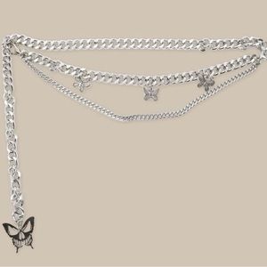 Butterfly charm chain belt